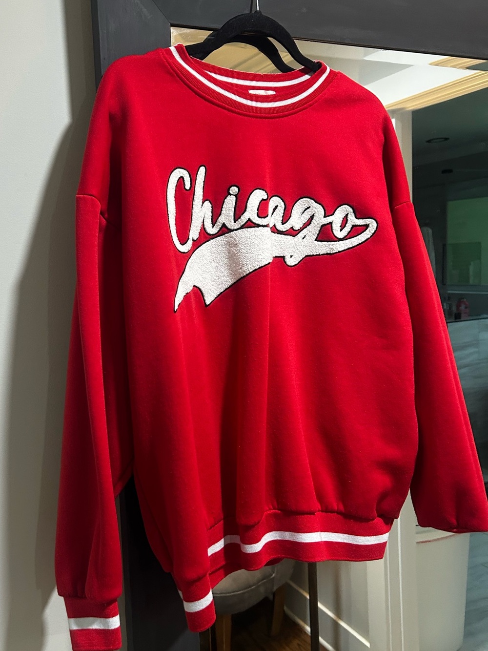 Red Chicago Crewneck Sweatshirt- Men/women